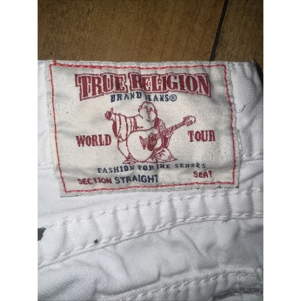 True Religion White Paint Splatter Jeans 40x33
